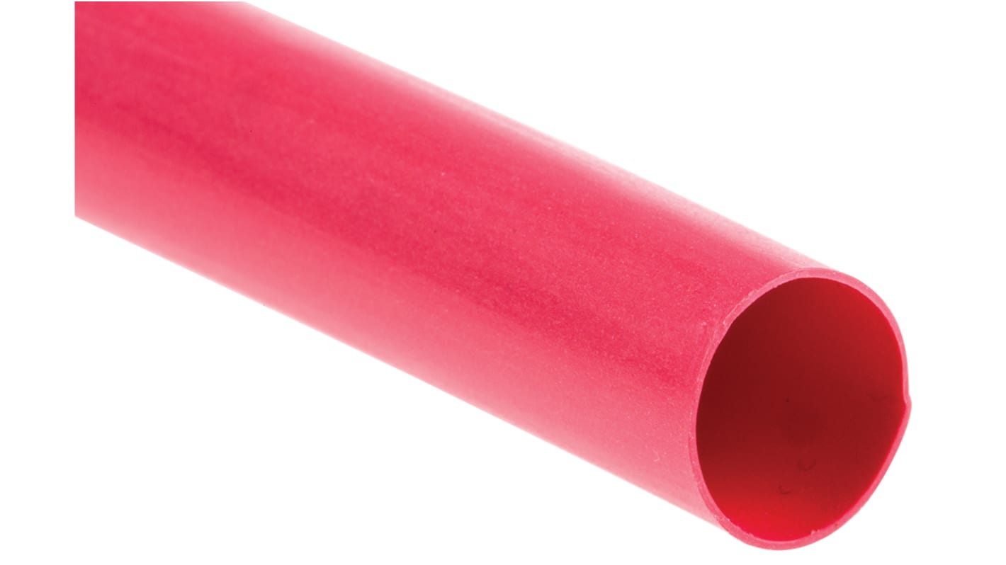 TE Connectivity Heat Shrink Tubing, Red 9.5mm Sleeve Dia. x 1.2m Length 2:1 Ratio, RNF-100 Series