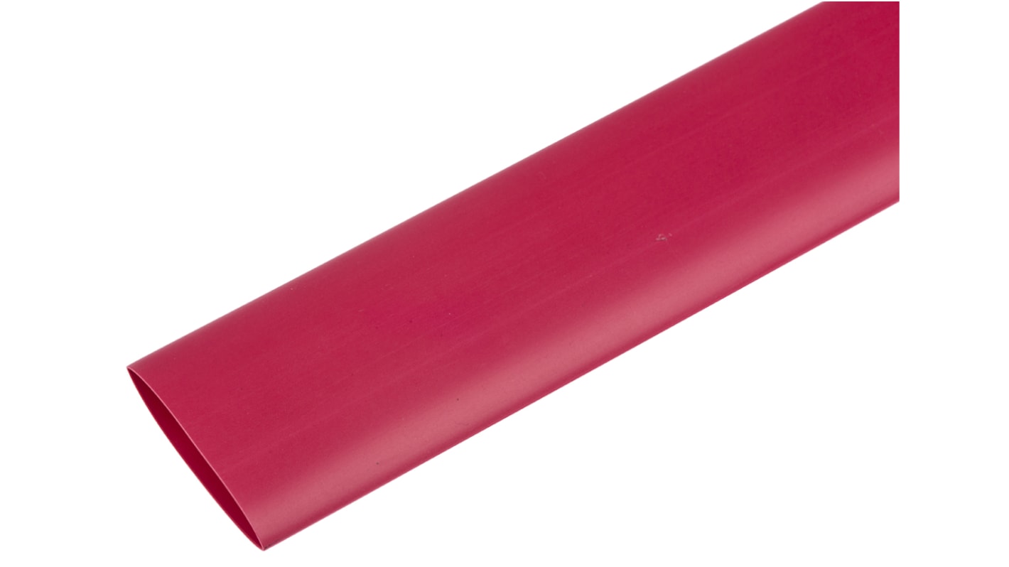 TE Connectivity Heat Shrink Tubing, Red 25.4mm Sleeve Dia. x 1.2m Length 2:1 Ratio, RNF-100 Series