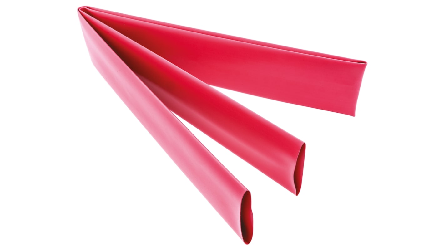 TE Connectivity Heat Shrink Tubing, Red 38mm Sleeve Dia. x 1.2m Length 2:1 Ratio, RNF-100 Series