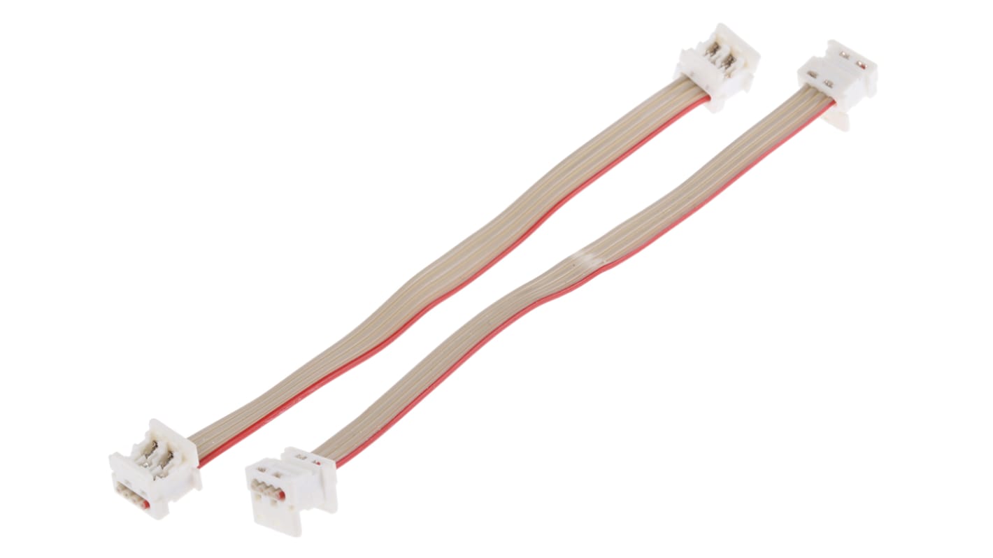 Molex Picoflex Series Flat Ribbon Cable, 4-Way, 1.27mm Pitch, 100mm Length, Picoflex IDC to Picoflex IDC