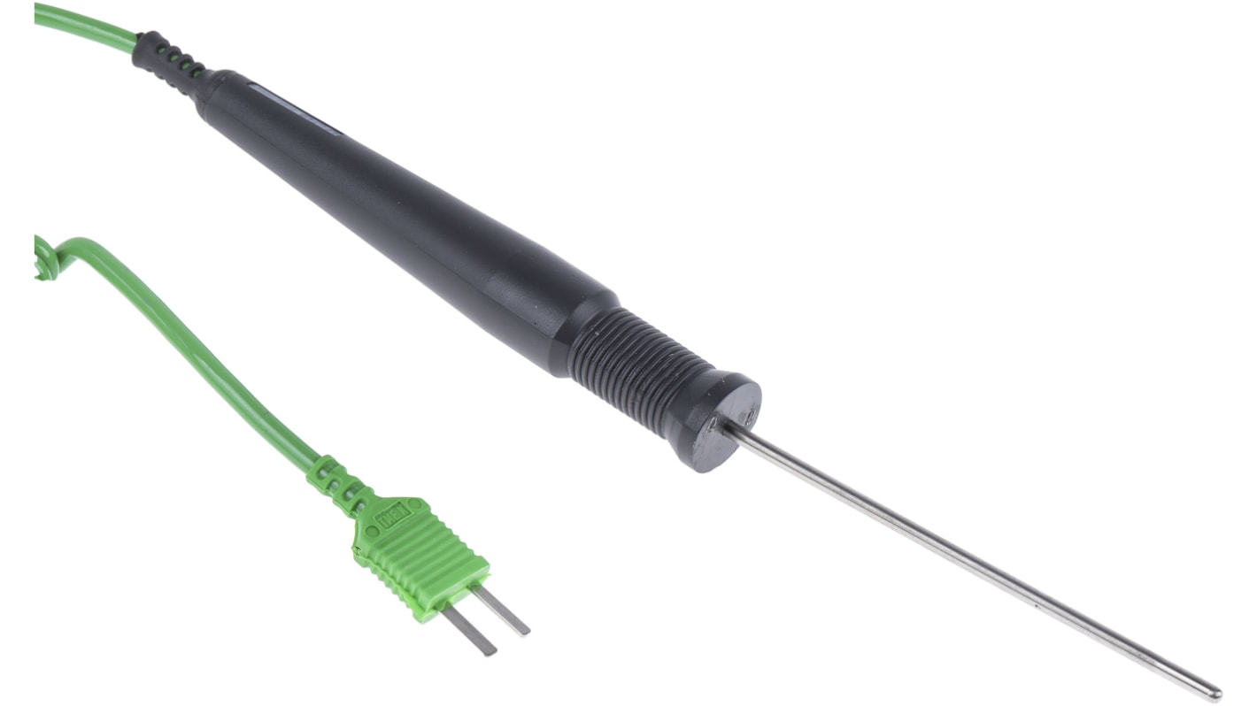 Sonda de temperatura de tipo K RS PRO, hasta +1100 °C ±0.25 %, Ø 3mm x 100mm, cable de 2m