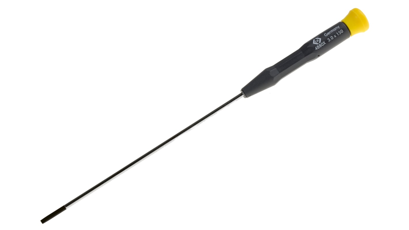 CK Slotted Precision Screwdriver, 3 mm Tip, 150 mm Blade, 247 mm Overall