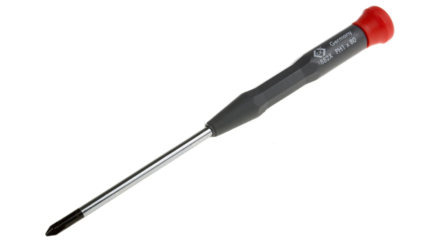 CK Phillips Precision Screwdriver, PH1 Tip, 80 mm Blade, 177 mm Overall