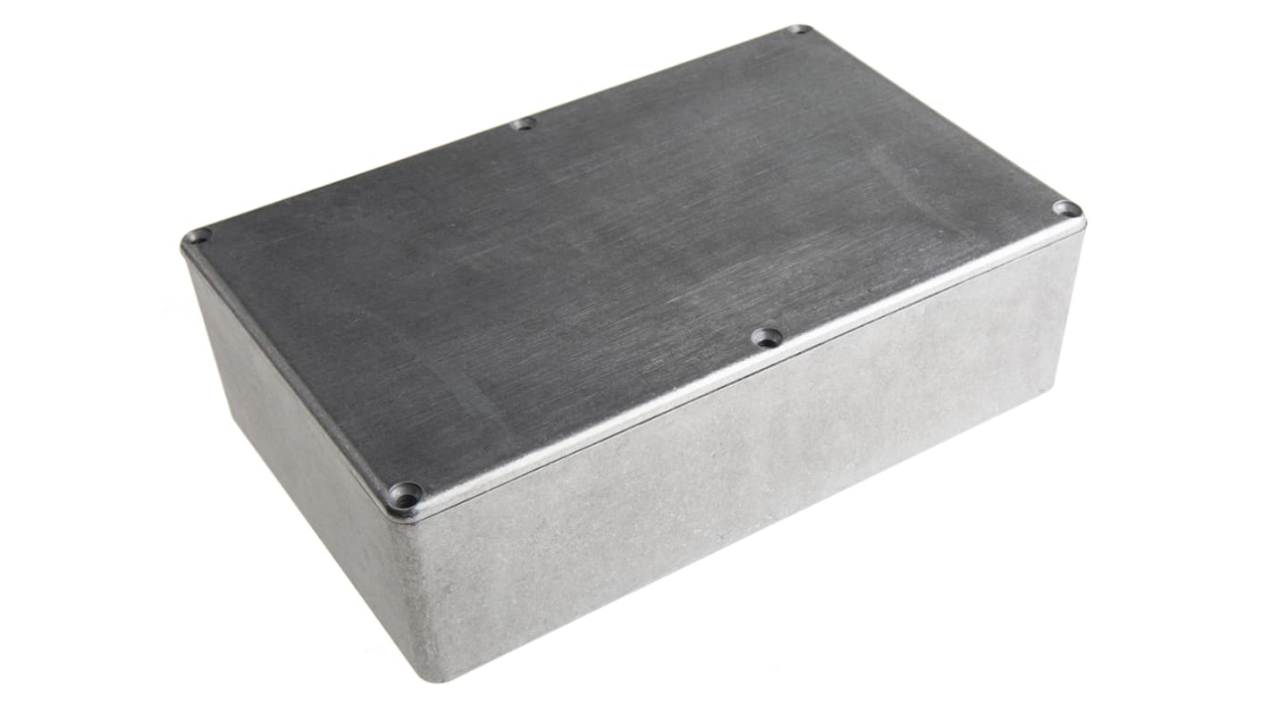 Caja Hammond de Aluminio Presofundido Natural, 187.75 x 119.5 x 52mm, IP54, Apantallada