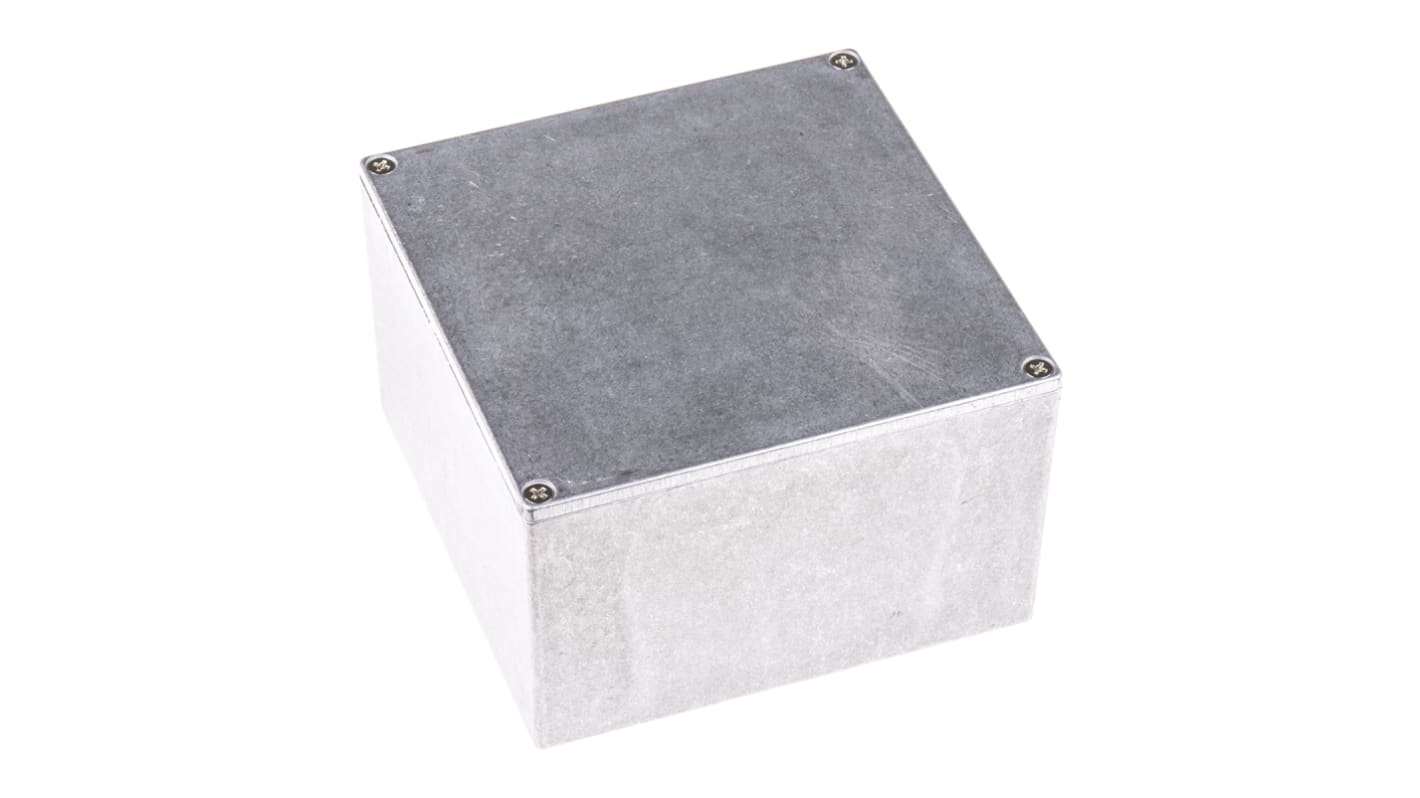 Caja Hammond de Aluminio Presofundido Natural, 125 x 125 x 79mm, IP54, Apantallada