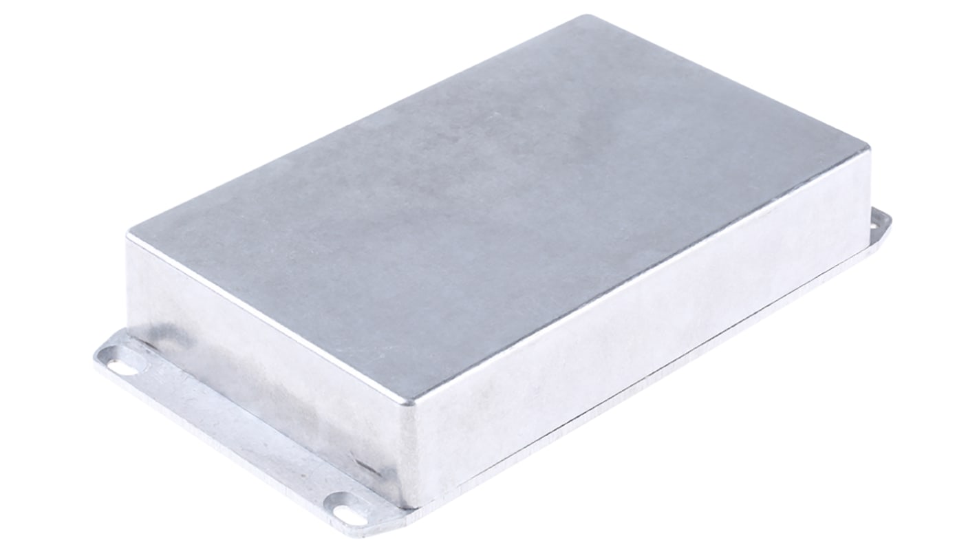 Hammond 1590 Series Natural Die Cast Aluminium Enclosure, IP54, Flanged, Natural Lid, 118 x 120 x 37mm