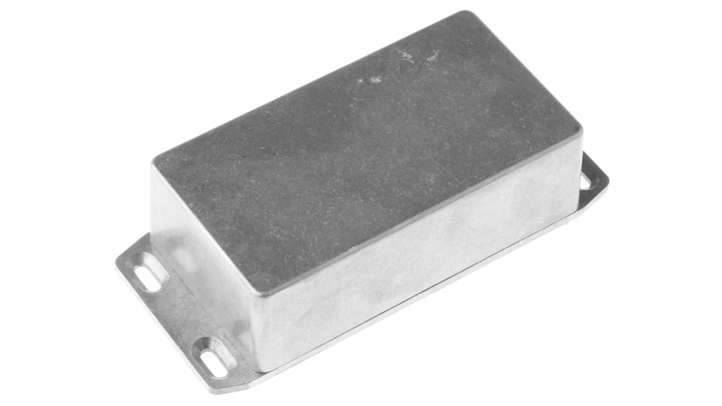 Hammond 1590 Series Natural Die Cast Aluminium Enclosure, IP54, Flanged, Natural Lid, 121.1 x 66 x 35.3mm