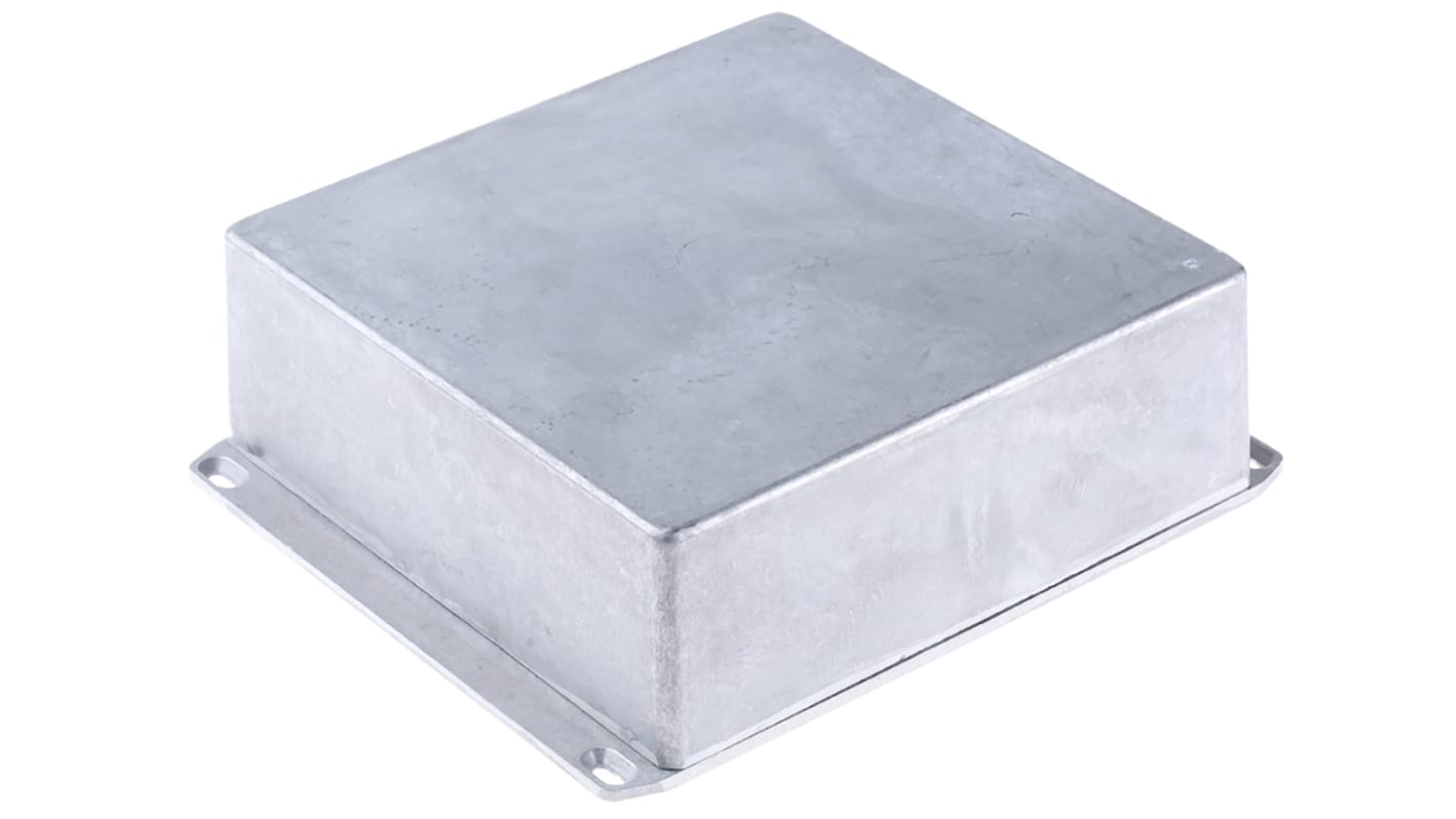 Hammond 1590 Series Natural Die Cast Aluminium Enclosure, IP54, Flanged, Natural Lid, 187.5 x 187.5 x 63mm