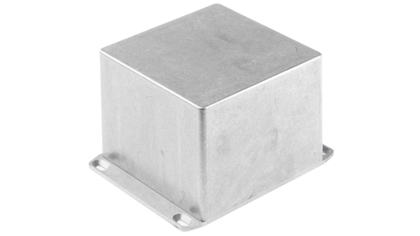 Hammond 1590 Series Natural Die Cast Aluminium Enclosure, IP54, Flanged, Natural Lid, 119.5 x 119.5 x 90mm