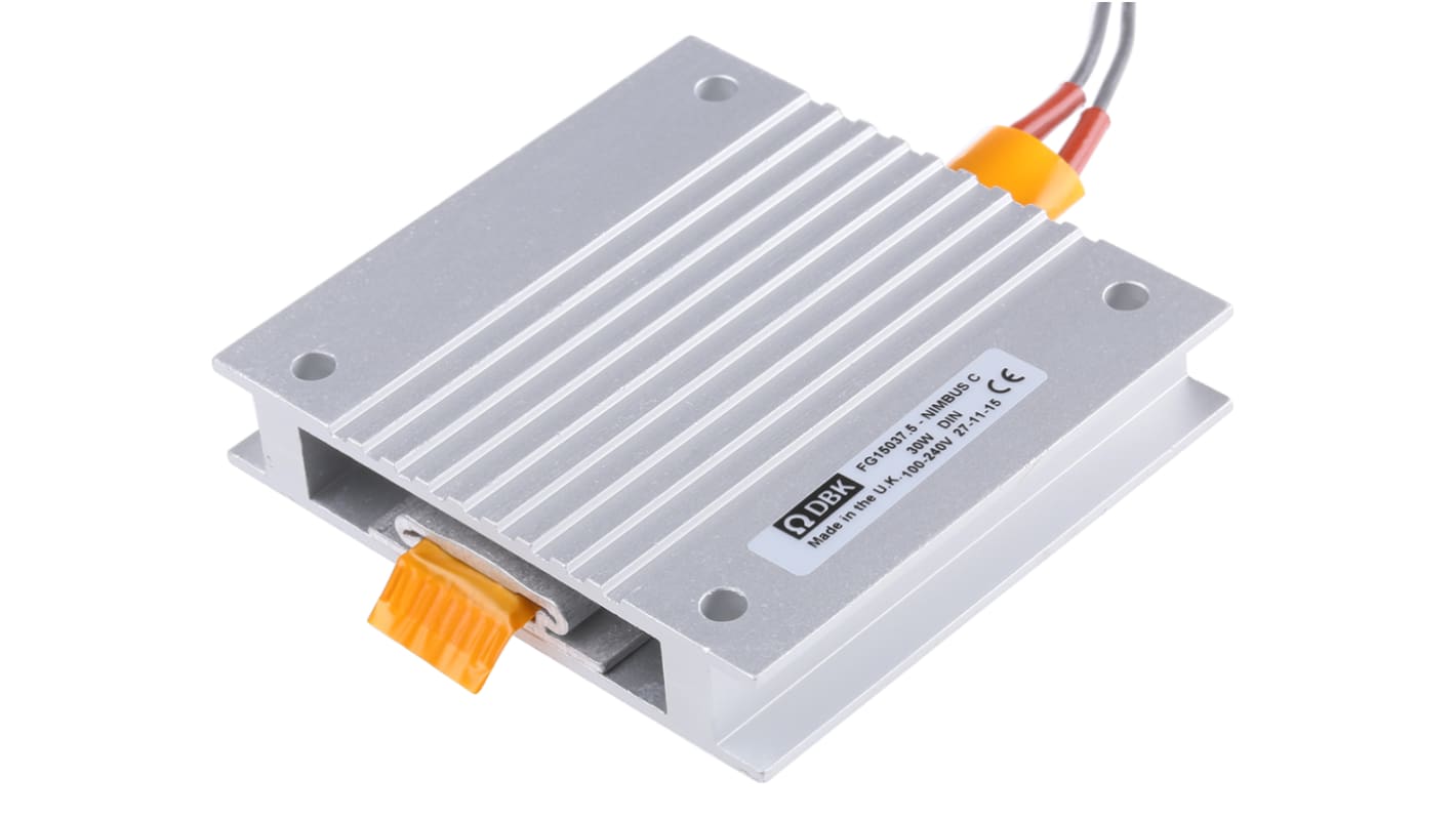 DBK Enclosures Enclosure Heater, 100 → 240V ac, 30W Output, 75mm x 80mm x 15mm