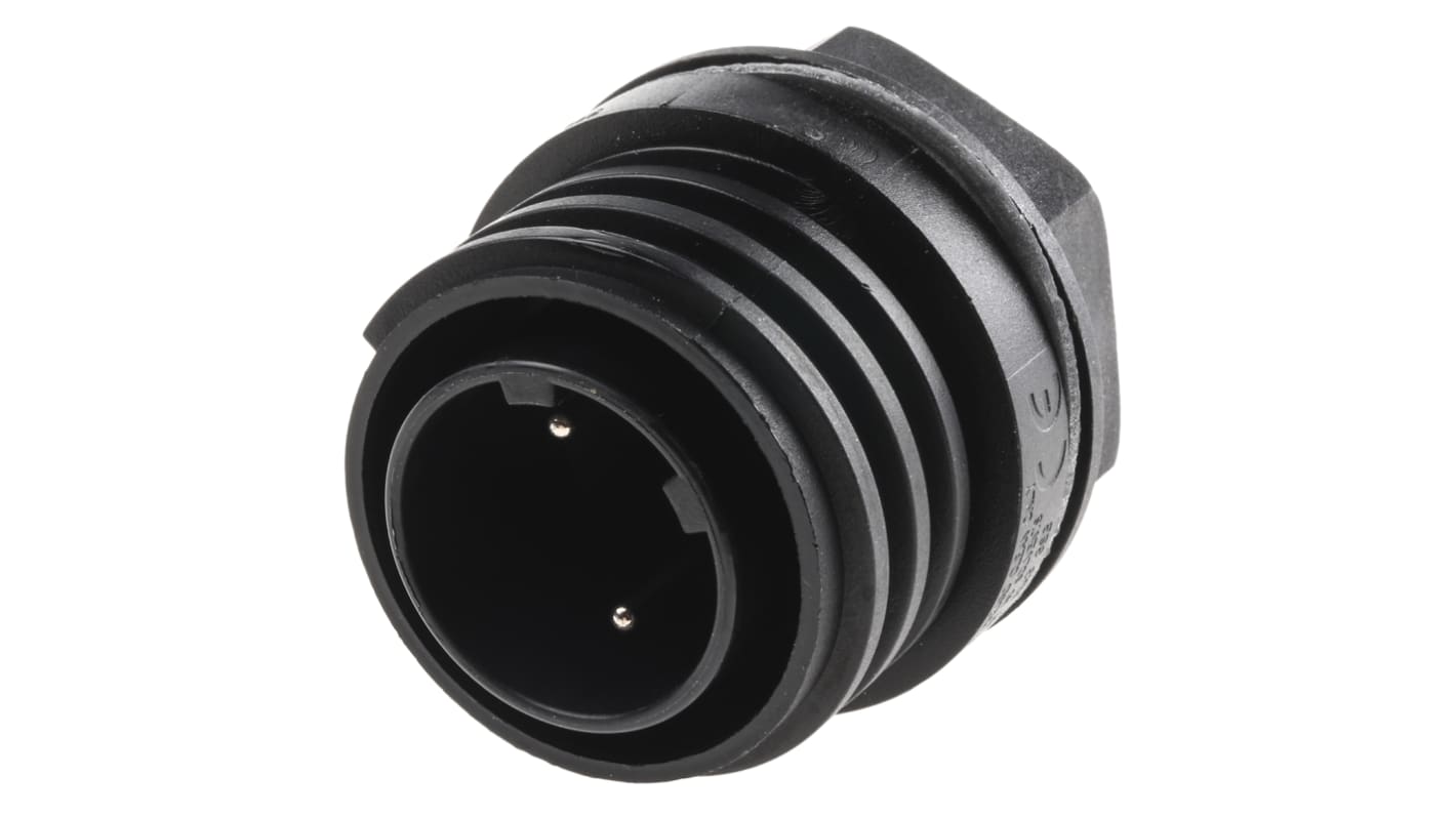 Bulgin Circular Connector, 2 Contacts, Panel Mount, Plug, Male, IP68, Buccaneer 900 Series