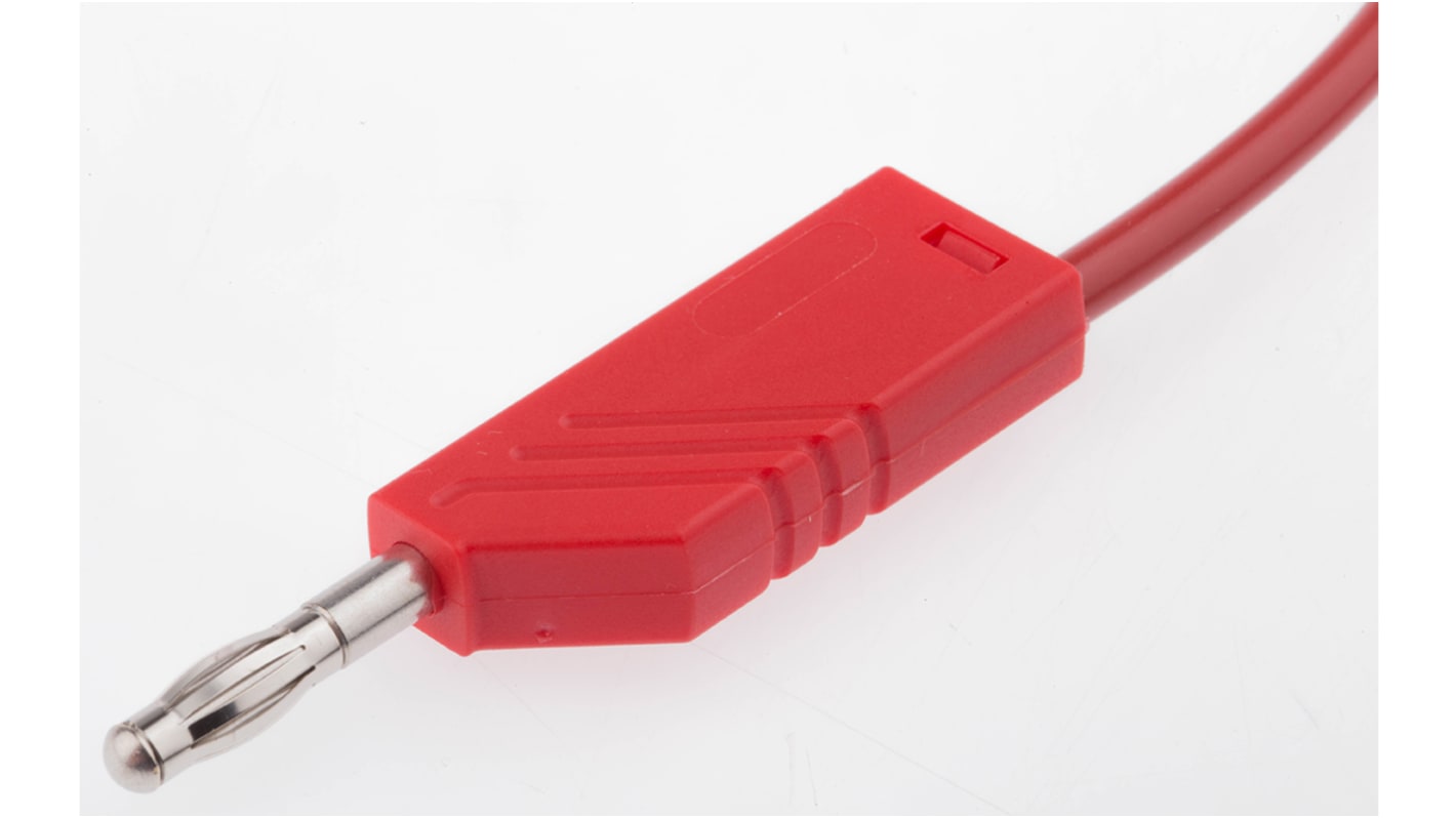 Hirschmann Messleitung 4mm Stecker / Stecker, Rot PVC-isoliert 1.5m, 60V dc / 16A