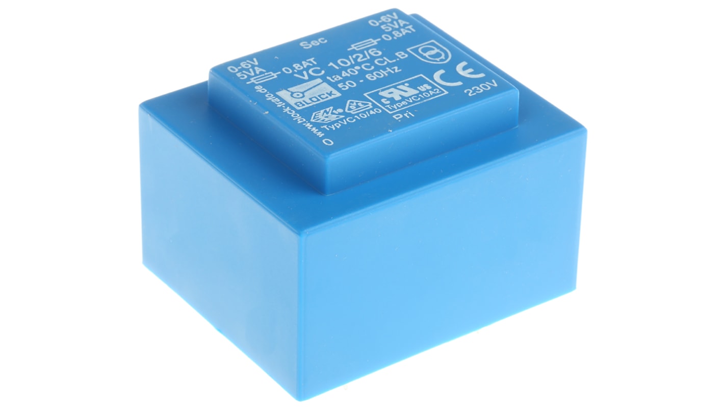 Block 6V ac 2 Output Through Hole PCB Transformer, 10VA