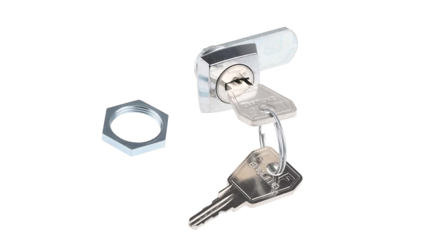 Euro-Locks a Lowe & Fletcher group Company Camlock, 8mm Panel-to-Tongue, 16.1 x 13.1mm Cutout, Key Unlock