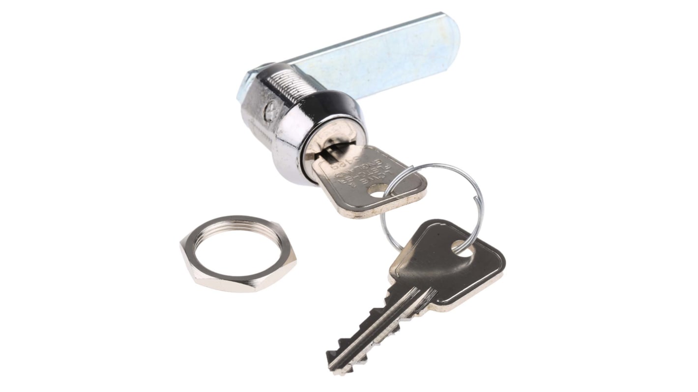 Euro-Locks a Lowe & Fletcher group Company Camlock, 20mm Panel-to-Tongue, 19.1 x 16.6mm Cutout, Key Unlock