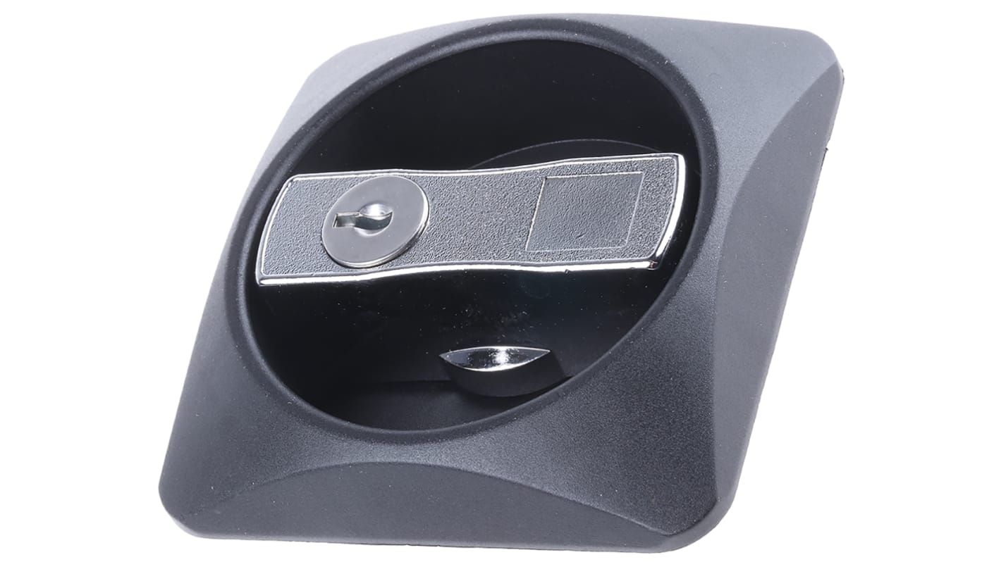 Maniglia di blocco Metallo, Plastica Euro-Locks a Lowe & Fletcher group Company 1691082 Cromato Nero, A filo, 87mm