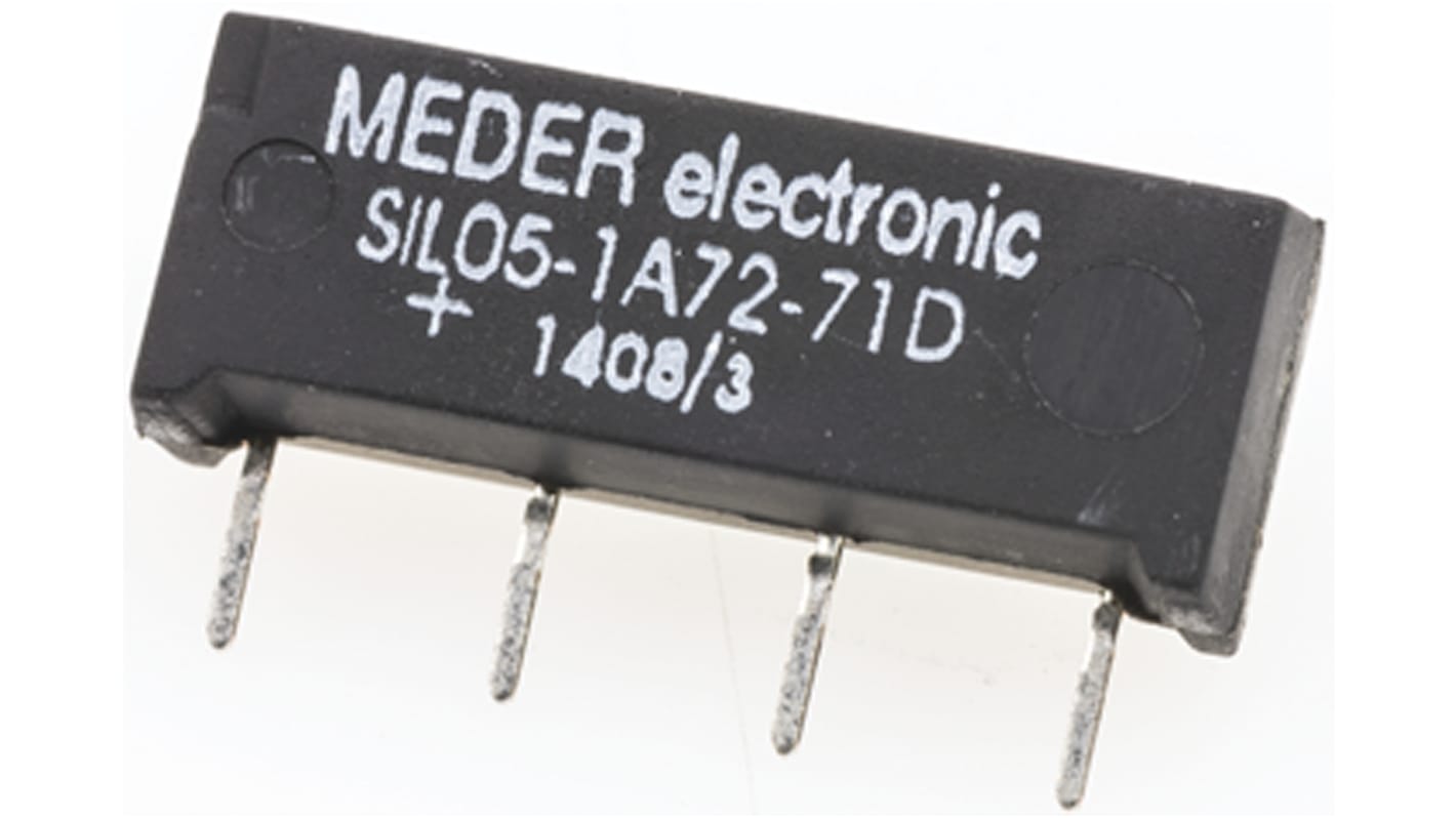 SIL05-1A72-71D | Meder PCB Mount Reed Relay, 5V dc Coil, SPST, 200V dc ...