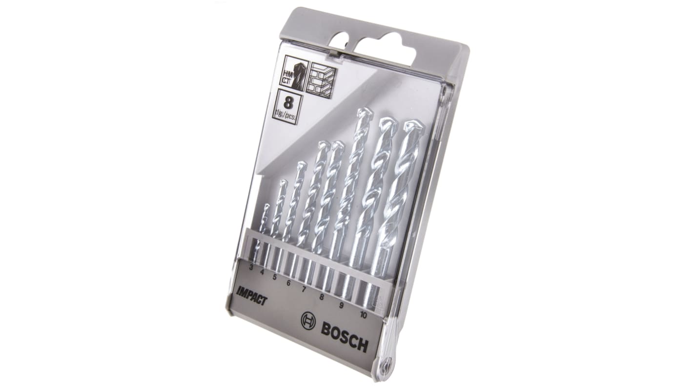2607018366 Bosch 8Piece Twist Drill Bit Set for Masonry, 10mm Max