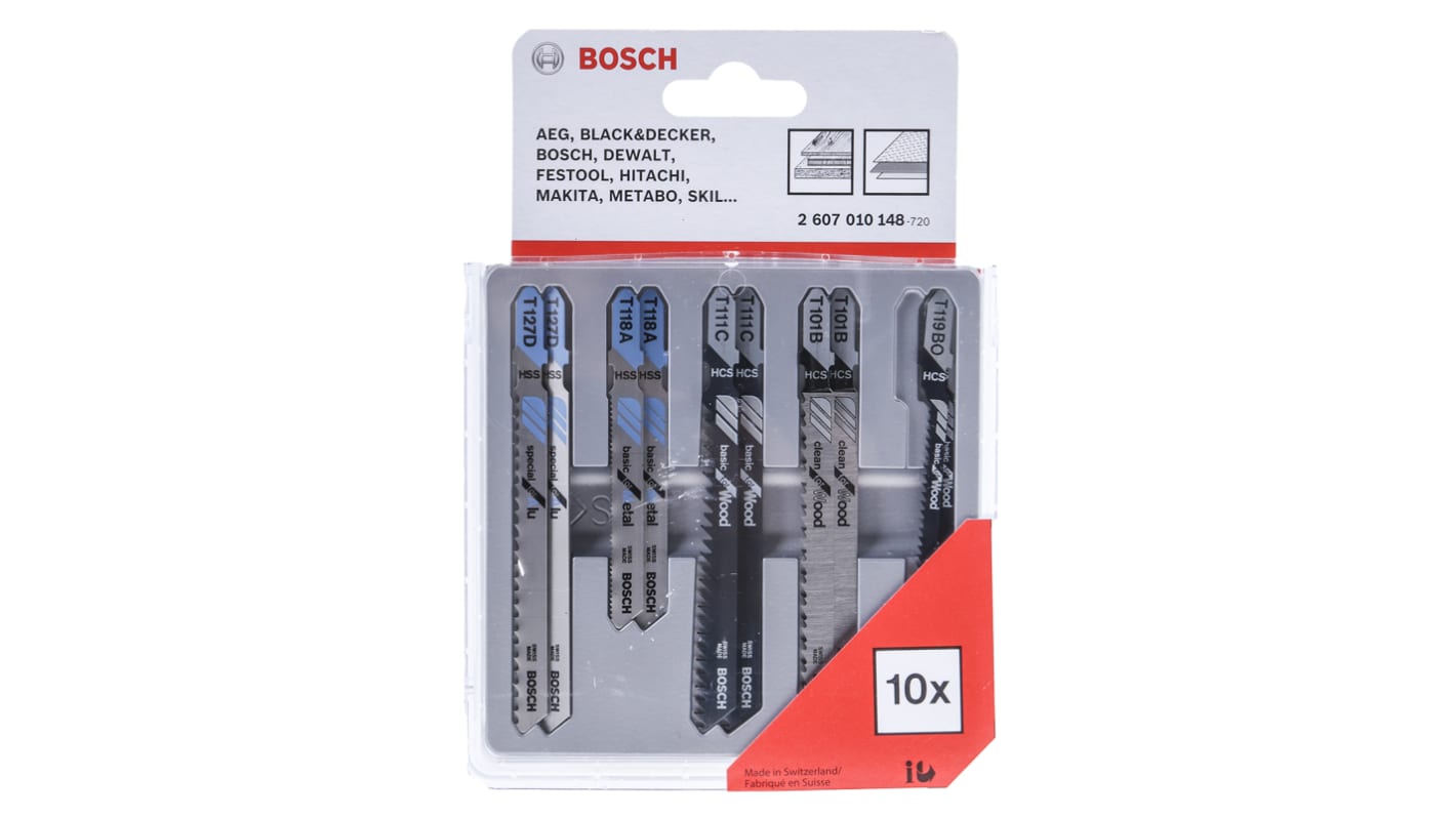 Bosch Stichsägeblatt, Schnittlänge 50mm, 10 Stück für Holz, Kunststoff, Nichteisen-, Eisenmetalle