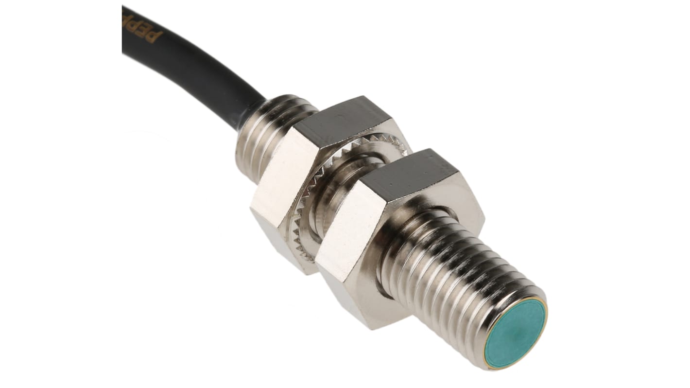 Sensor de proximidad Pepperl + Fuchs, M8 x 1, alcance 2 mm, salida PNP, 10 → 30 Vdc, IP67, 3kHz