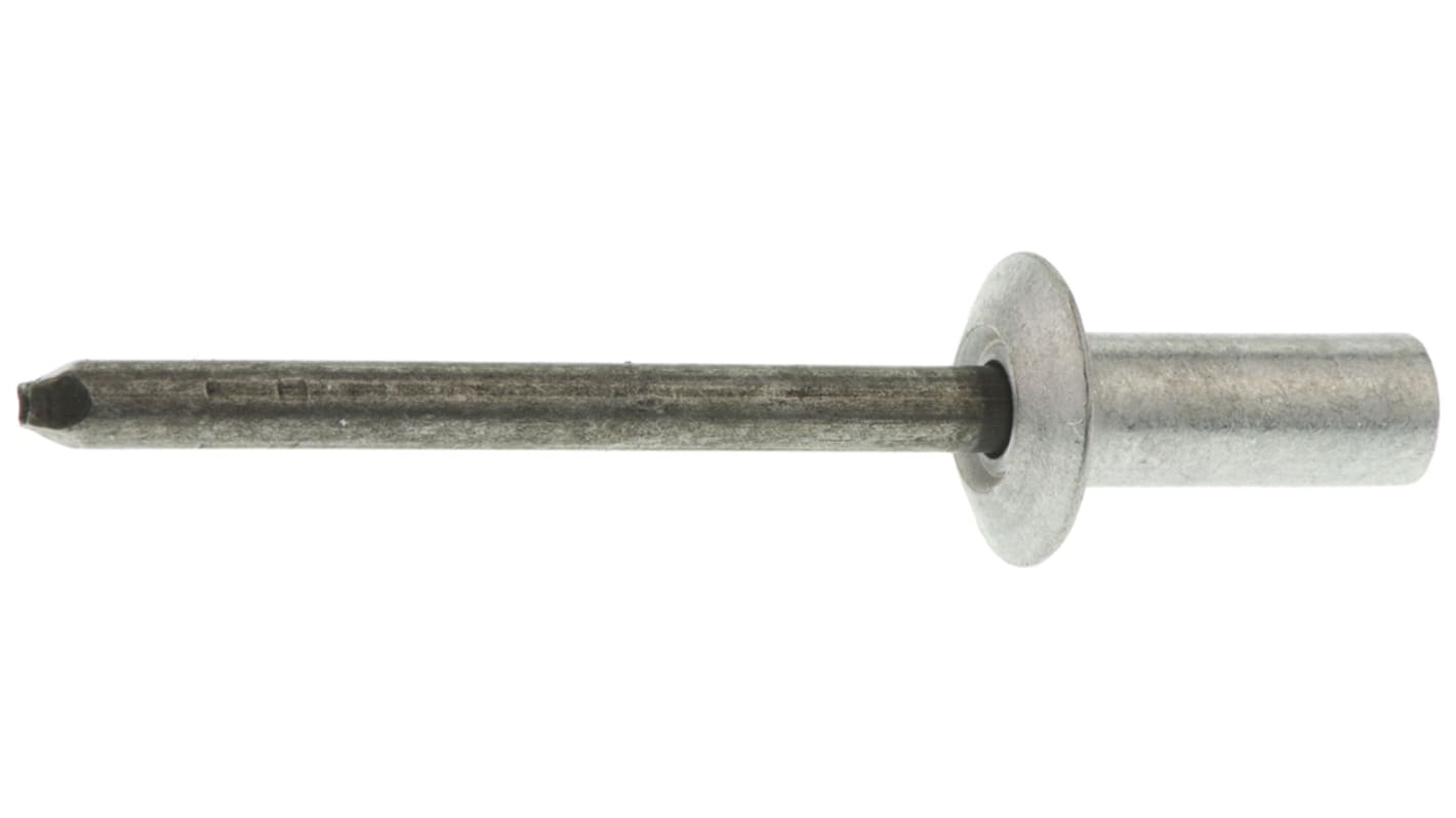 Nitte, L: 13mm, Sølv Blank Stål, , blindnitte, Diameter: 4.8mm