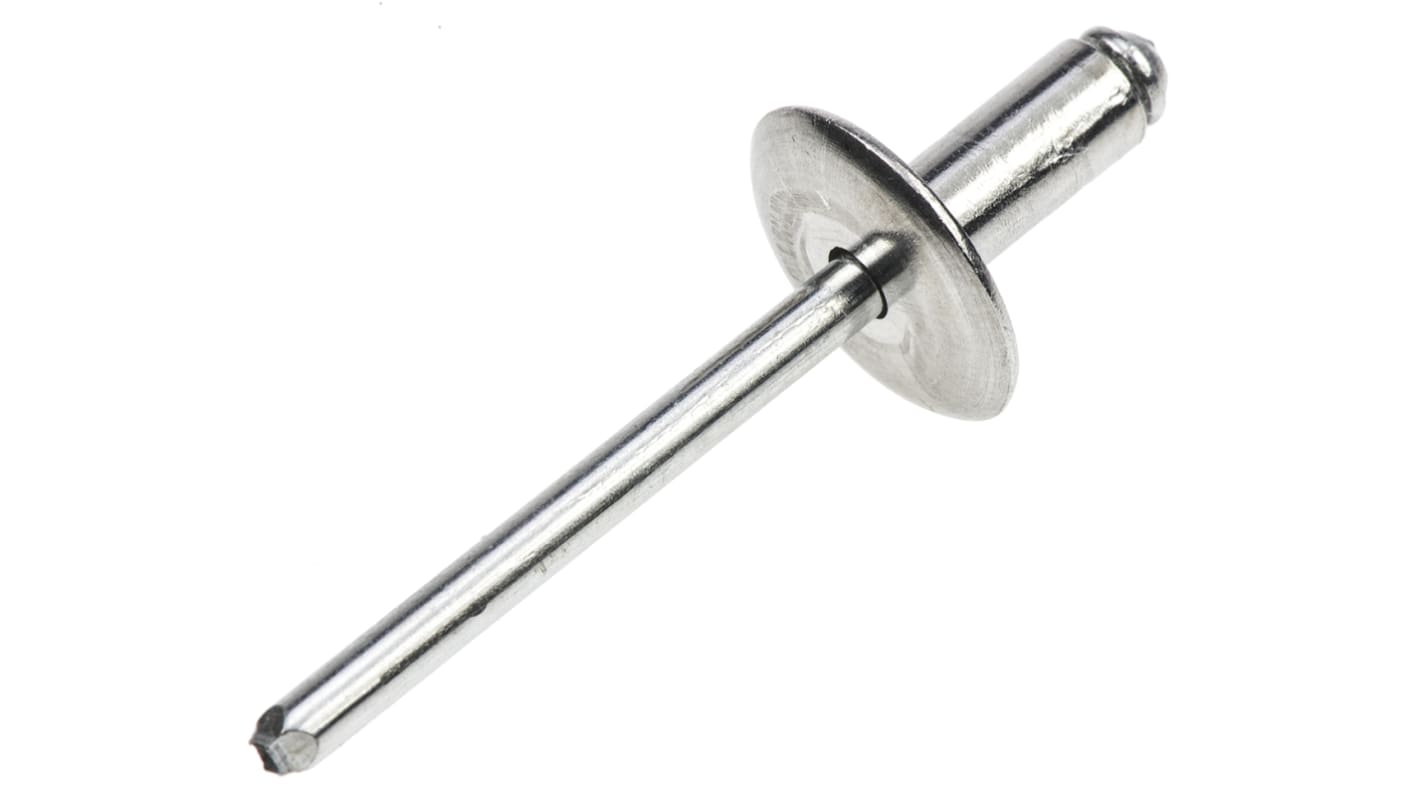 POP Blind Niet, Ø 4.8mm x 11mm, Silber, Aluminium, 5mm aus Stahl, min. 4.8mm, max. 6.4mm