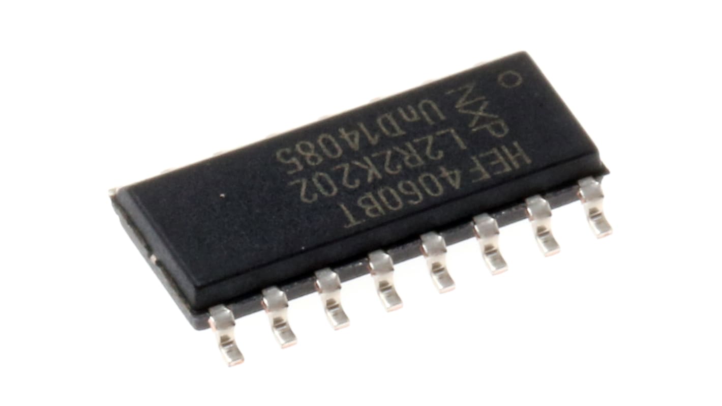 Contador, divisor HEF4060BT,652, 14 bits Binario Contador ascendente, Unidireccional 16 pines SOIC 1