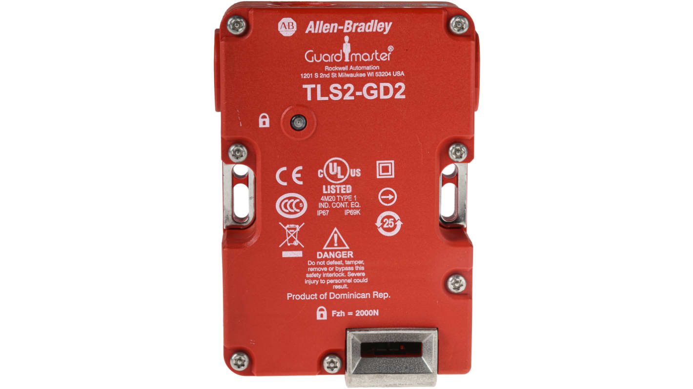 Allen Bradley Guardmaster 440G-T27129 mágnestekercses reteszelő kapcsoló, M20, 230 V ac, Műanyag burkolat, IP66, IP67,