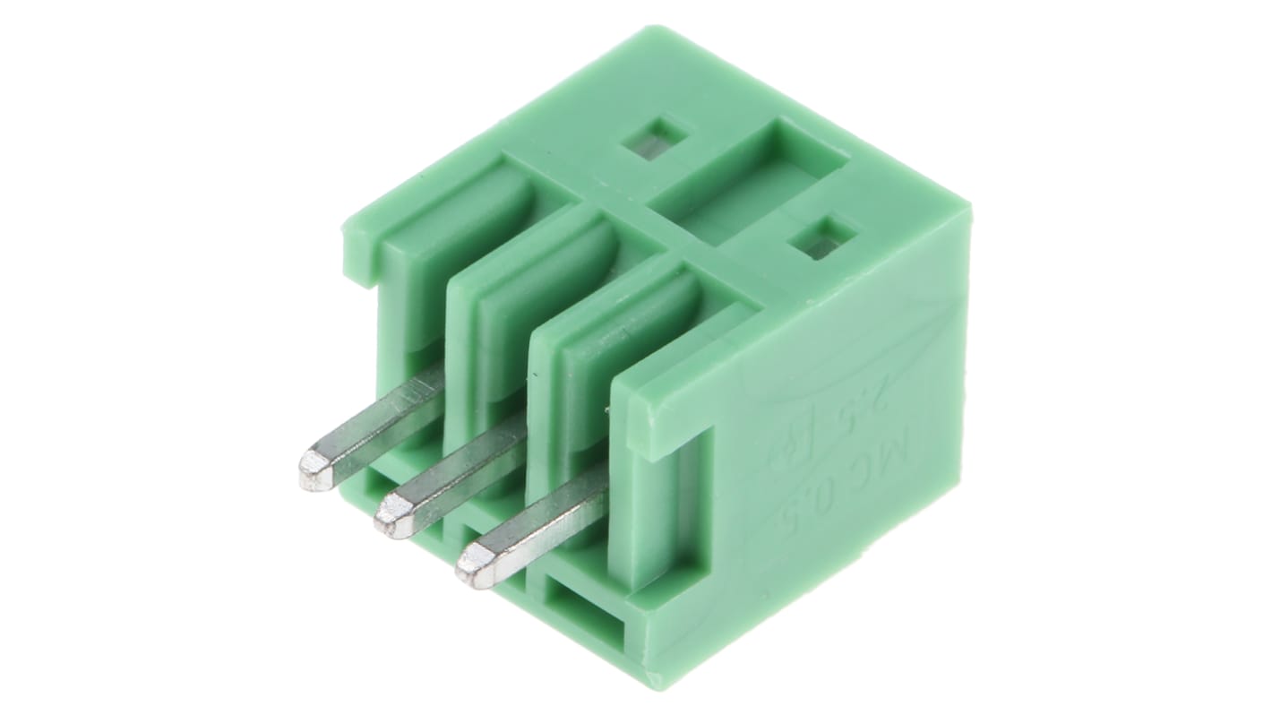 Phoenix Contact 2.5mm Pitch 3 Way Pluggable Terminal Block, Header, Solder Termination