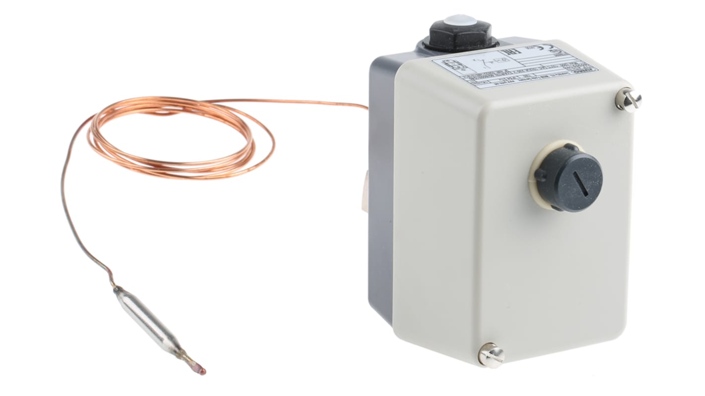 Termostato capilar Jumo, NC, 230V ac/dc, 10A, Solder Tab