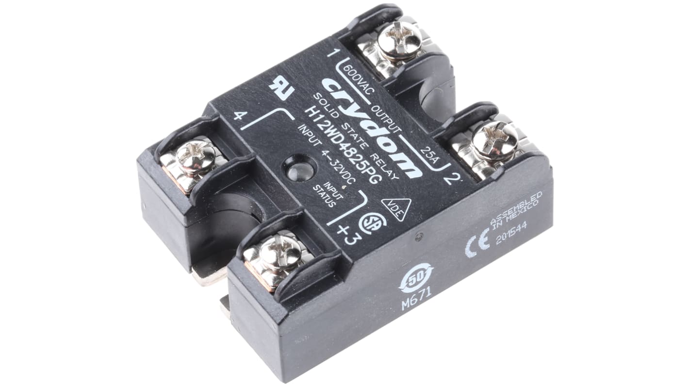 Sensata / Crydom H12 Series Solid State Relay, 25 A Load, Panel Mount, 660 V ac Load, 32 V Control