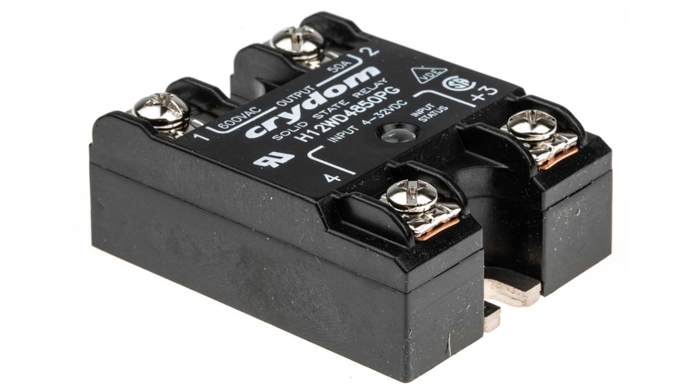 Sensata Crydom H12WD Series Solid State Relay, 50 A Load, Panel Mount, 660 V ac Load, 32 V Control