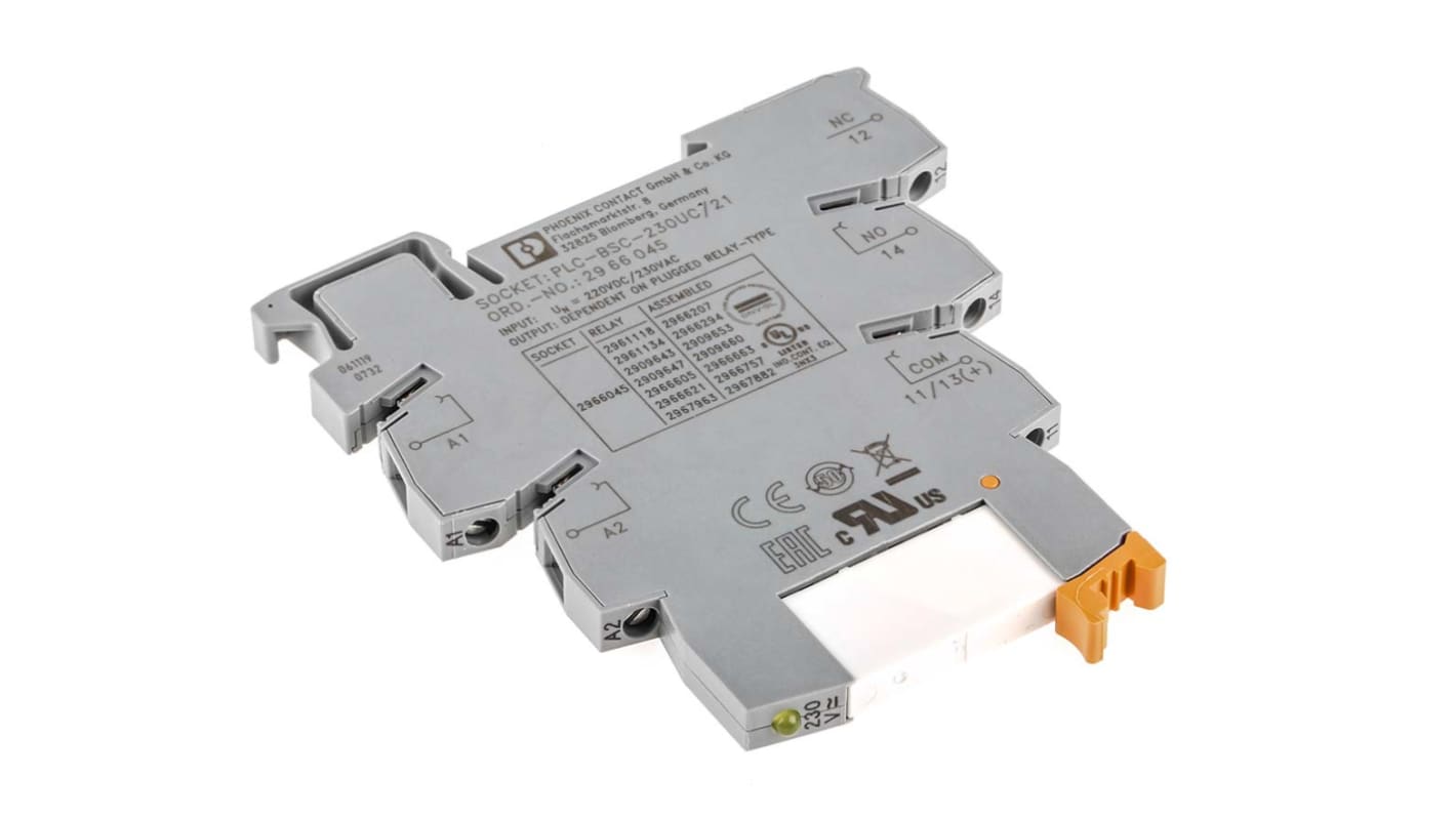 Relé modular Phoenix Contact PLC-RSC-230UC/21, SPDT, 230V ac/dc, para carril DIN