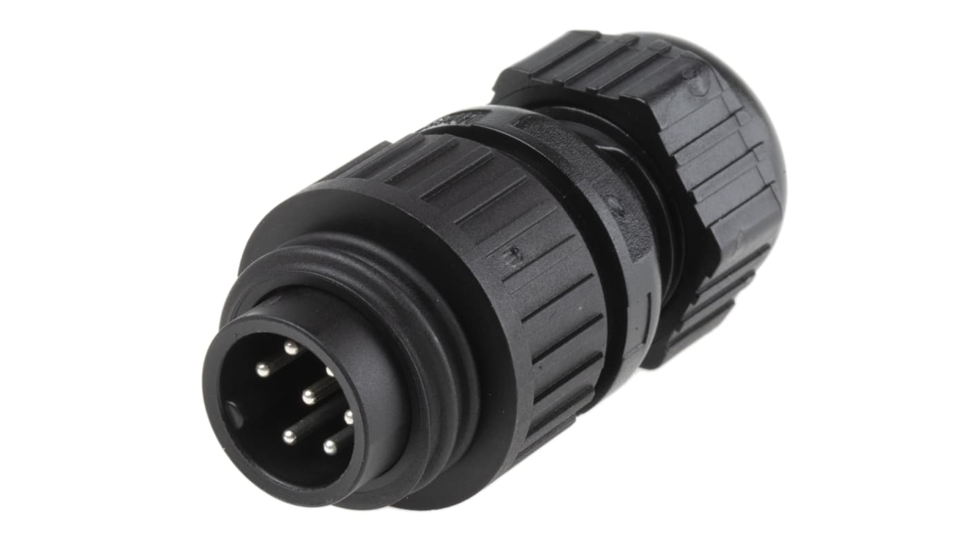 Hirschmann Circular Connector, 6 + PE Contacts, Cable Mount, M22 Connector, Plug, Male, IP67, CA Series