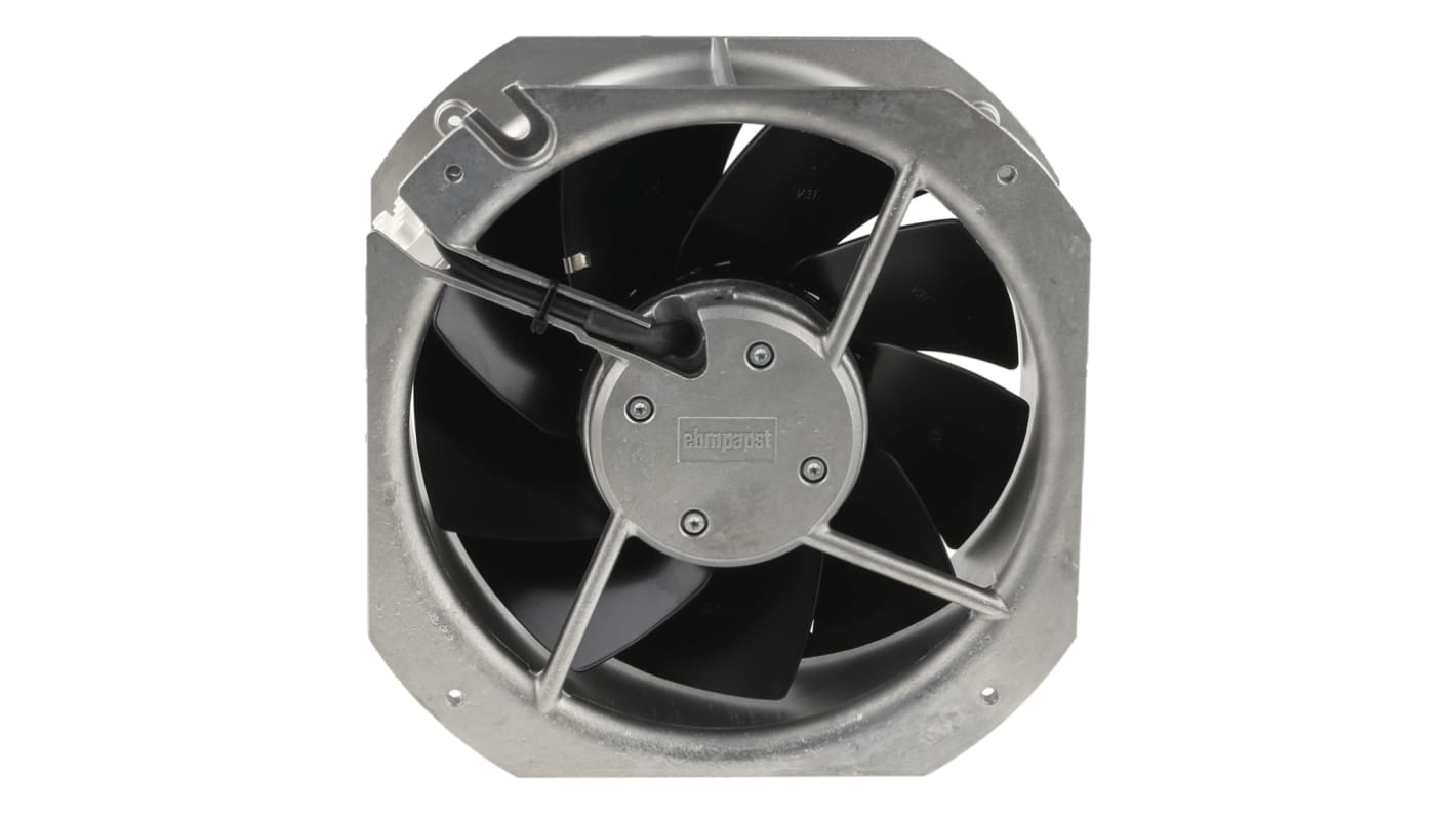 ebm-papst W1G200 Series Axial Fan, 24 V dc, DC Operation, 1095m³/h, 55W, 2.29A Max, 225 x 225 x 80mm