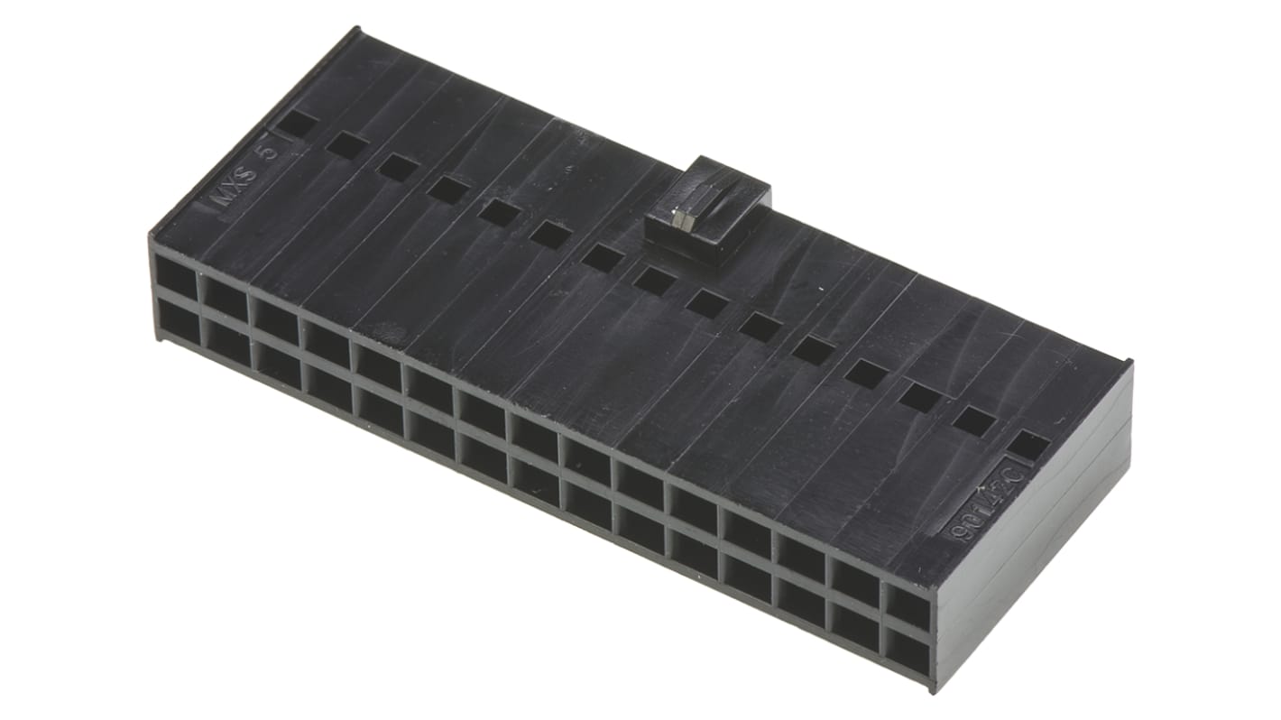 Boitier de connecteur Femelle, 30 contacts sur 2 rangs, pas 2.54mm, Droit, série C-Grid III
