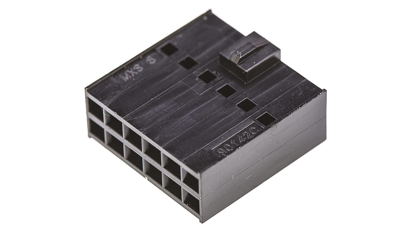 Boitier de connecteur Femelle, 12 contacts sur 2 rangs, pas 2.54mm, Droit, série C-Grid III