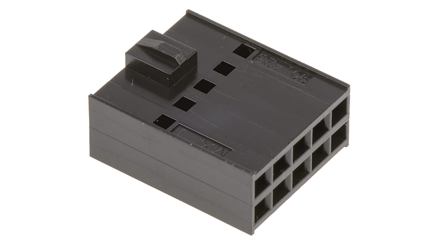 Carcasa de conector Molex 90142-0010, Serie C-Grid III, paso: 2.54mm, 10 contactos, 2 filas, Recto, Hembra