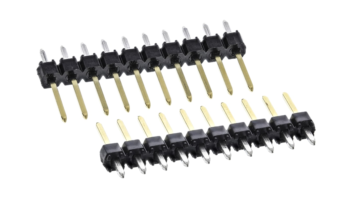 Molex C-Grid III 90120, 2.54mm pitch, 10-polet med 1 rækker Lige Hanstiftliste, Hulmontering