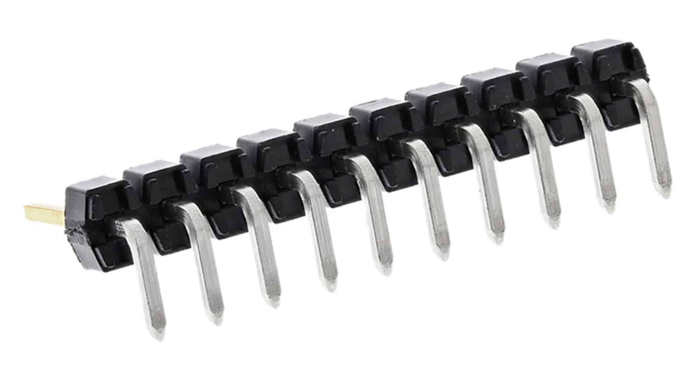 Molex C-Grid III Series Right Angle Through Hole Pin Header, 10 Contact(s), 2.54mm Pitch, 1 Row(s), Unshrouded