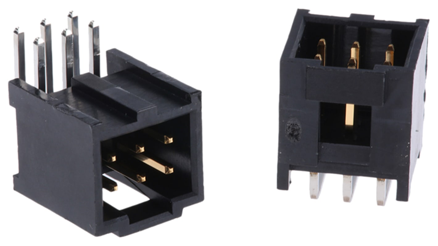 Molex C-Grid III Series Right Angle Through Hole PCB Header, 6 Contact(s), 2.54mm Pitch, 2 Row(s), Shrouded