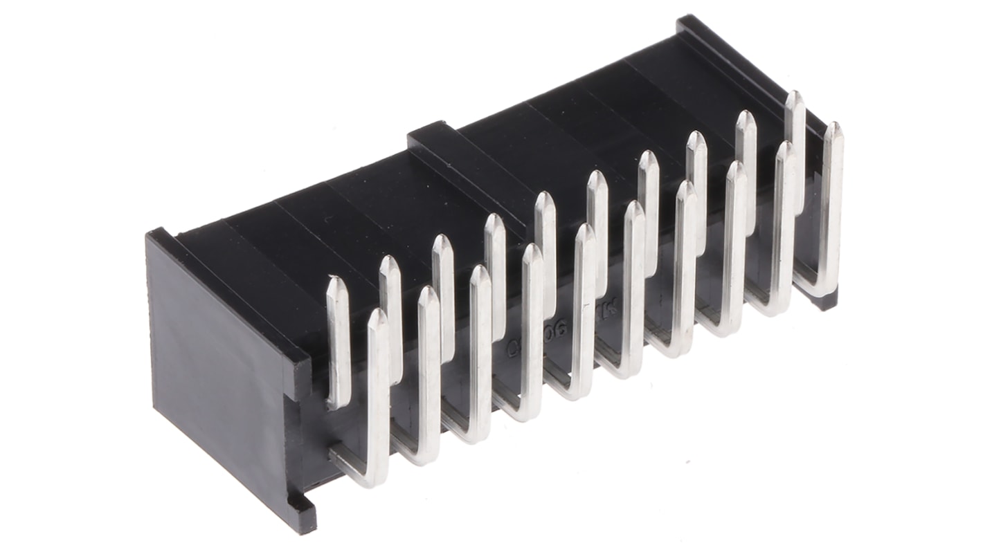 Molex C-Grid III Leiterplatten-Stiftleiste gewinkelt, 20-polig / 2-reihig, Raster 2.54mm, Kabel-Platine,