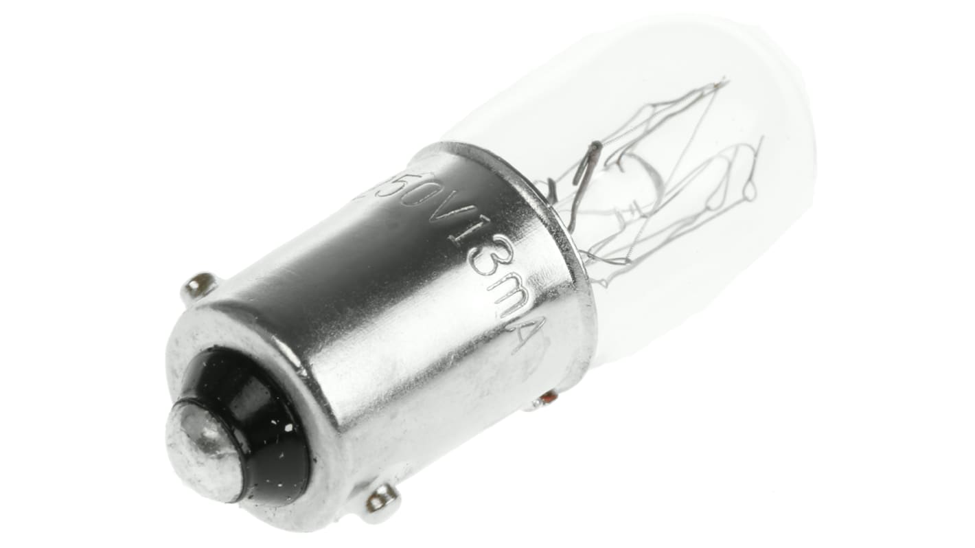 RS PRO BA9s Indicator Light, Clear, 250 V, 13 mA, 1000h