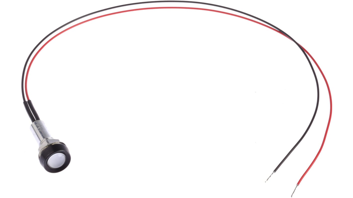 Oxley パイロットランプ, 1.9V dc, 赤, 実装ホールサイズ:8mm, STR/LH/8/FL30/AlGaAs