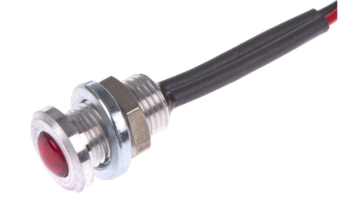 Oxley パイロットランプ, 1.9V dc, 赤, 実装ホールサイズ:6.4mm, OXL/CLH/63/FL30/AL