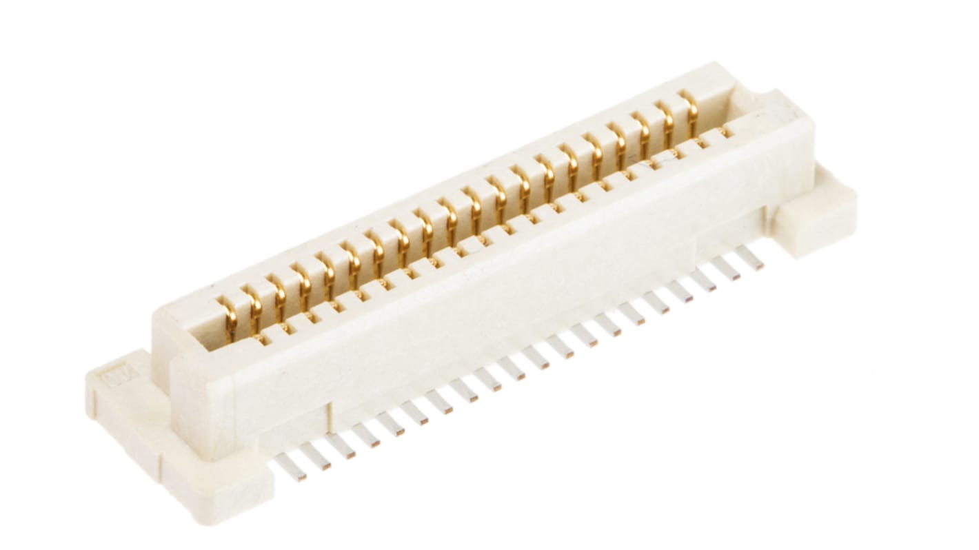 TE Connectivity Free Height Series Straight Surface Mount PCB Socket, 40-Contact, 2-Row, 0.8mm Pitch, Solder Termination