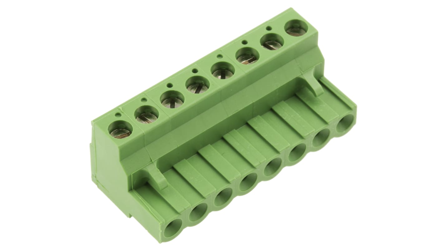 796634 8 Te Connectivity 508mm Pitch 8 Way Pluggable Terminal Block Plug Cable Mount Screw