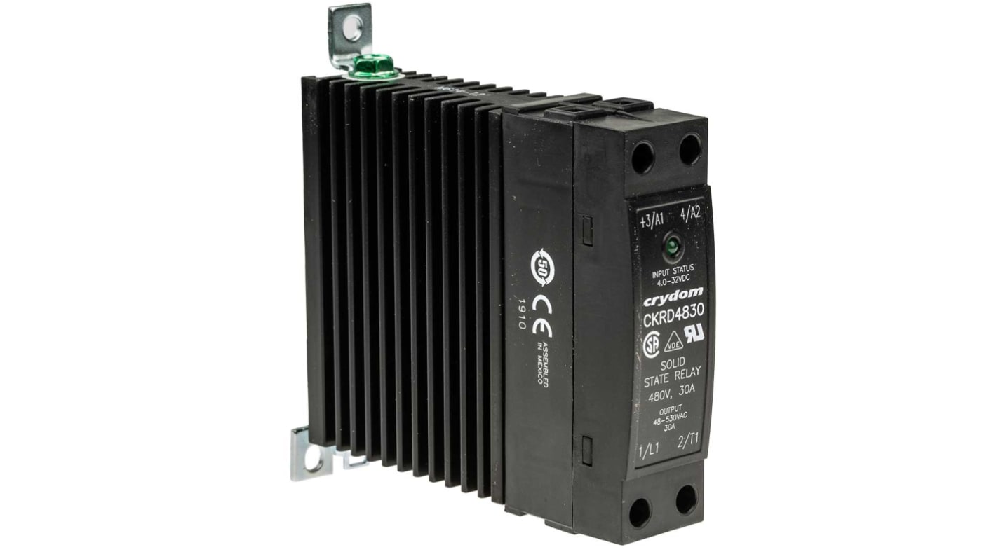 Sensata / Crydom CKR48 Series Solid State Relay, 30 A rms Load, DIN Rail Mount, 530 V ac Load, 32 V Control