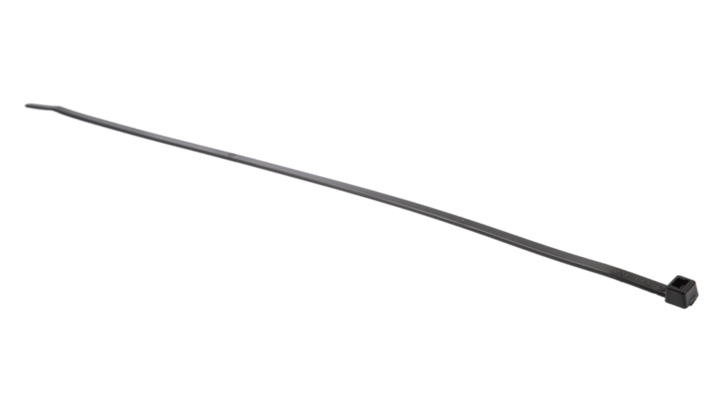 HellermannTyton Cable Tie, Inside Serrated, 300mm x 4.7 mm, Black Polyamide 6.6 (PA66), Pk-100