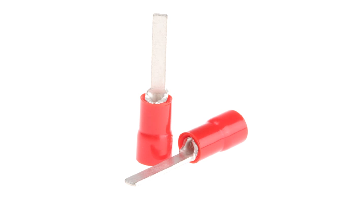 Cembre Insulated Crimp Blade Terminal 13.2mm Blade Length, 0.25mm² to 1.5mm², 22AWG to 16AWG, Red